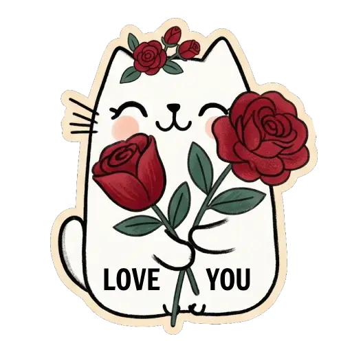 cat, cat lover, romantic, love, cute, WhatsApp stickers, stickers, love